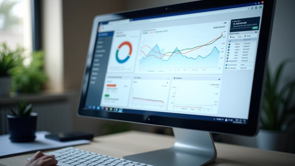 Finanzielle Daten auf Computerbildschirm mit Graphen und Schuldenmanagement-Dashboard