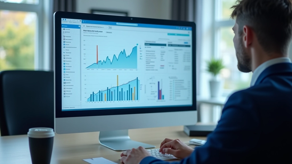 Finanzstatistiken auf Computerbildschirm mit Graphen und Datenvisualisierung