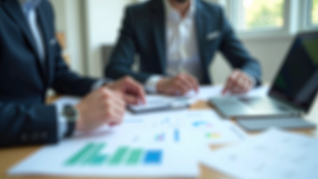 Wirtschaftsanalysten bei der Überprüfung von Daten zur Infrastrukturproduktivität, mit Computern und Grafiken