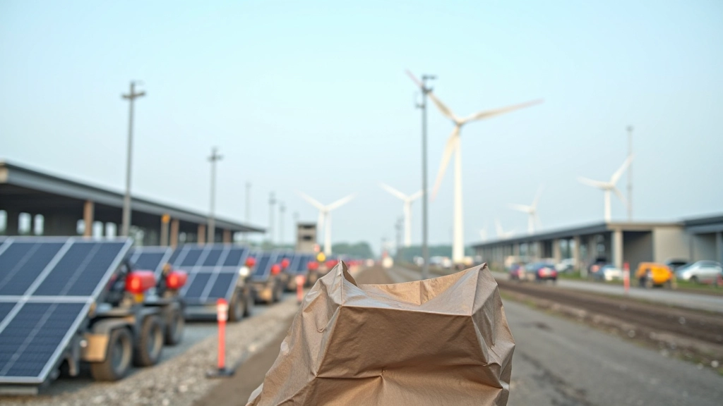 Nachhaltige Infrastrukturprojekte mit modernen grünen Gebäuden und erneuerbaren Energieanlagen